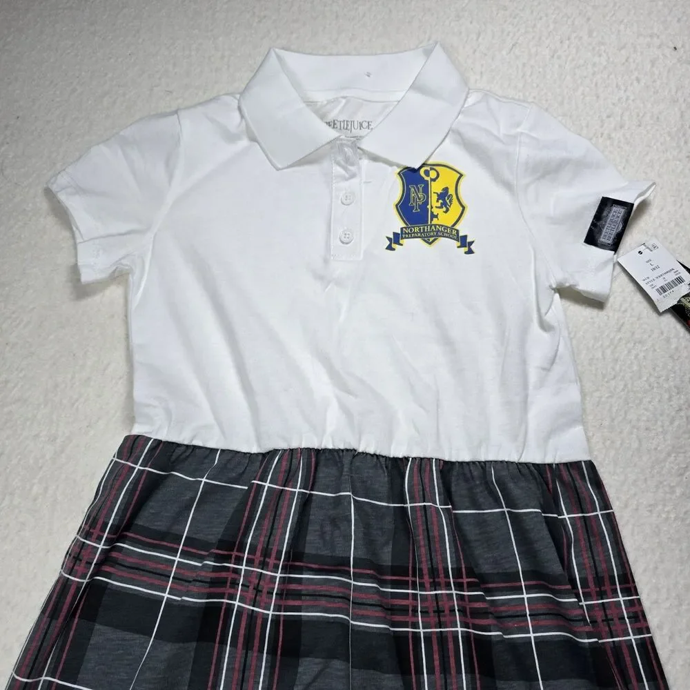 NWT Beetlejuice Girls Northanger School Dress Uniform Size L 10/12 Costume